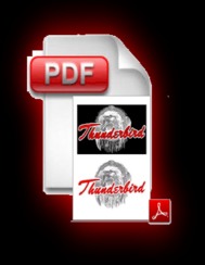 Promotion PDF Thunderbird Logos auf schwarzem und weissem Hindergrund