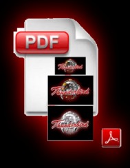 Promotion PDF Thunderbird Logos mit glow auf schwarzem Hindergrund