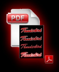 Promotion PDF Thunderbird Schriften auf schwarzem Hindergrund